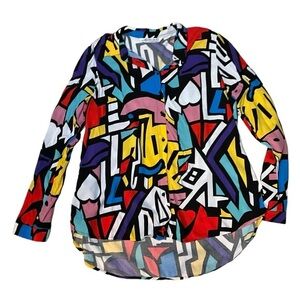 Vintage Big Dart long sleeve geometric shape print long sleeve